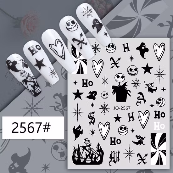 ハロウィンカラー立体パンプキンスパイダーネイルステッカー